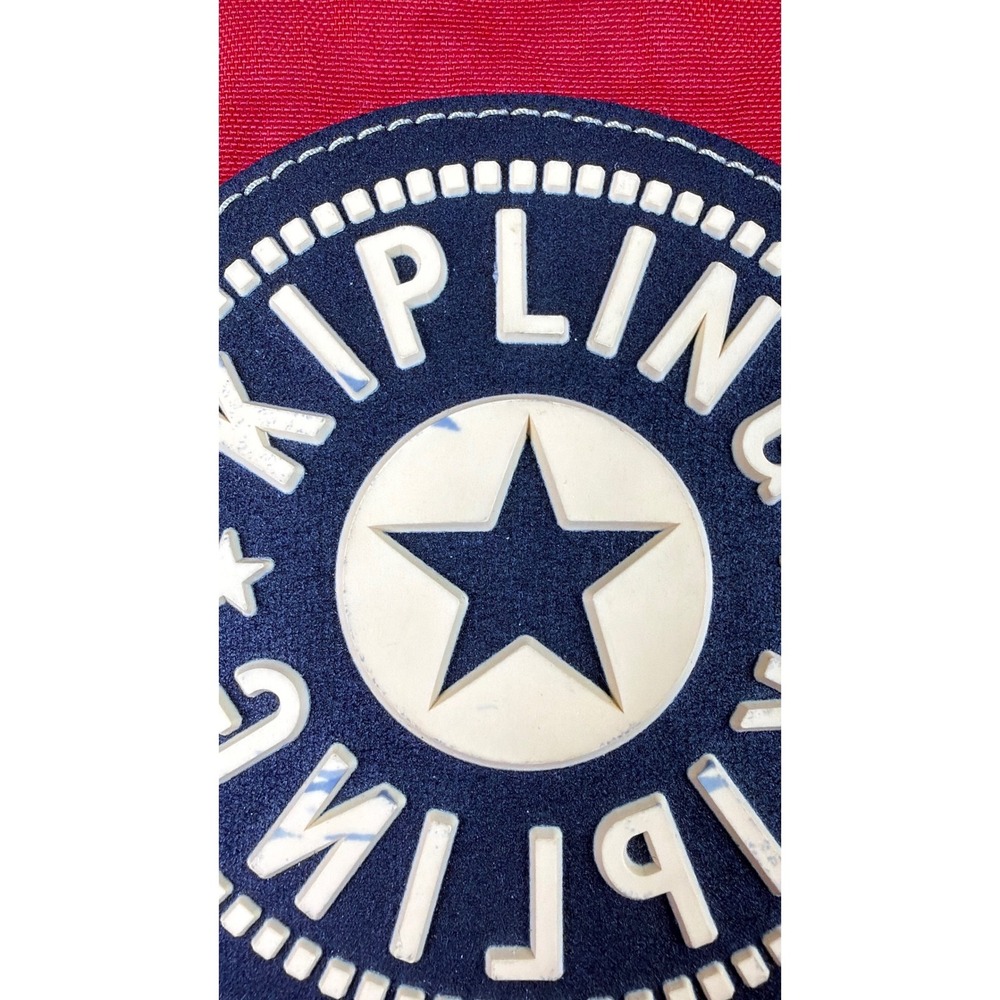 Vintage Kipling Red Drawstring‎ Backpack Rucksack Front Zip Pockets - Picture 3 of 8